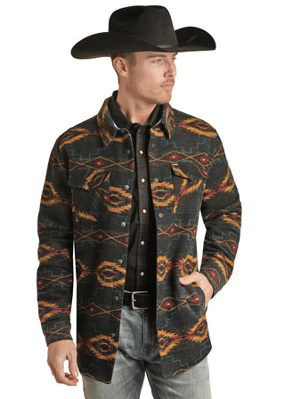 Cowboy Swagger Coats & Jackets Rock & Roll Men’s Aztec Shirt Jacket