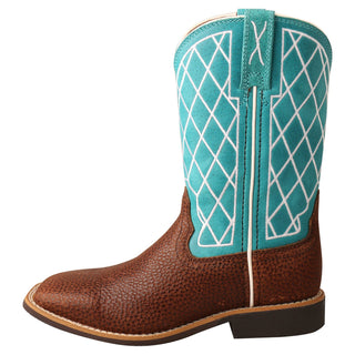 Cowboy Swagger Shoes Top Hand- Distressed Saddle & Teal