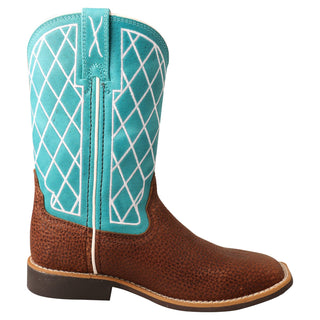 Cowboy Swagger Shoes Top Hand- Distressed Saddle & Teal