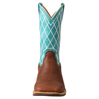 Cowboy Swagger Shoes Top Hand- Distressed Saddle & Teal