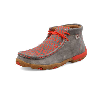 Twisted X Shoes Grey and Grenadine Ladies Chukka Driving Moc